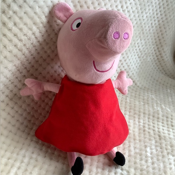 Talking Peppa Pig Plush Stuffed Animal Toy Embroidered Eyes - Picture 1 of 15